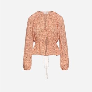 Matteau Tie Front Silk Blouse